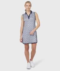 Callaway Ladies Geo Printed S/L Golf Polo Dress CGDKC014 5 Callaway Ladies Geo Printed S/L Golf Polo Dress CGDKC014 -Golf Clothing Shop CGDKC014 410 01 scaled 1