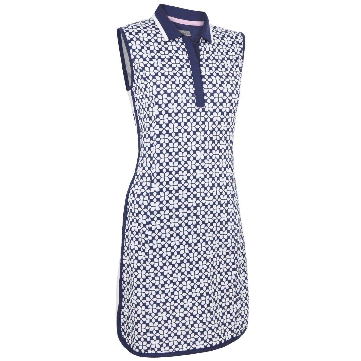 Callaway Ladies Geo Printed S/L Golf Polo Dress CGDKC014 1 Callaway Ladies Geo Printed S/L Golf Polo Dress CGDKC014