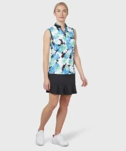 Callaway Ladies Printed Floral SL Golf Polo Shirt CGKSC017 -Golf Clothing Shop CGKSC017 002 01 scaled 1