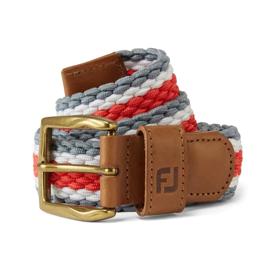 FootJoy Solid Striped Braided Golf Belt 69485 1 FootJoy Solid Striped Braided Golf Belt 69485