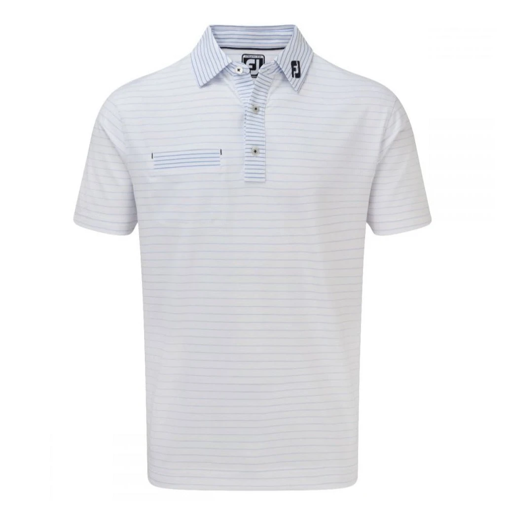 Footjoy Lisle Pinstripe Mix Golf Polo Shirt 84420 1 Footjoy Lisle Pinstripe Mix Golf Polo Shirt 84420