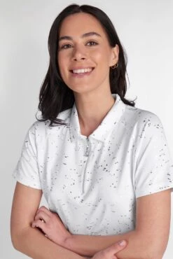 Green Lamb Ladies Katlynne Silver Foil Golf Polo Shirt SG22920 -Golf Clothing Shop Green Lamb Ladies Katlynne Silver Foil Golf Polo Shirt SG 3