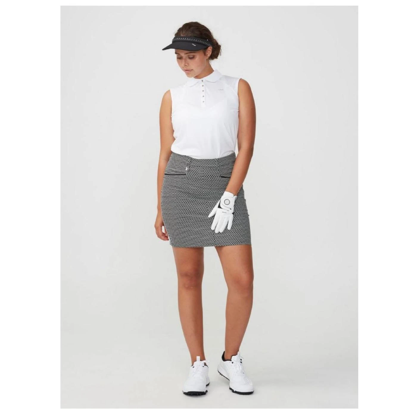 Rohnisch Ladies Smooth Golf Skort 110183 Black/white/check 2 Rohnisch Ladies Smooth Golf Skort 110183 Black/white/check - Image 2