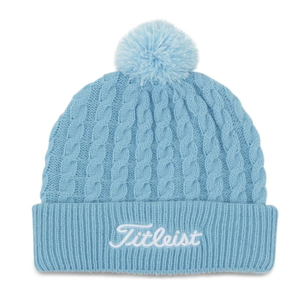 Titleist Cable Knit Pom Pom Golf Beanie TH21WCKNP 1 Titleist Cable Knit Pom Pom Golf Beanie TH21WCKNP