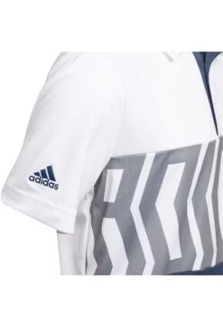 Adidas Junior Print Colour Blocking Polo Shirt GM4116 -Golf Clothing Shop adidas Boys Print Colour Blocking Polo Shirt GM4116 90